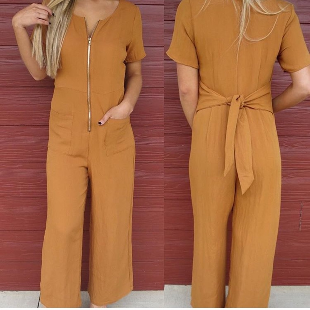 These Three Boutique Mustard pant romper!